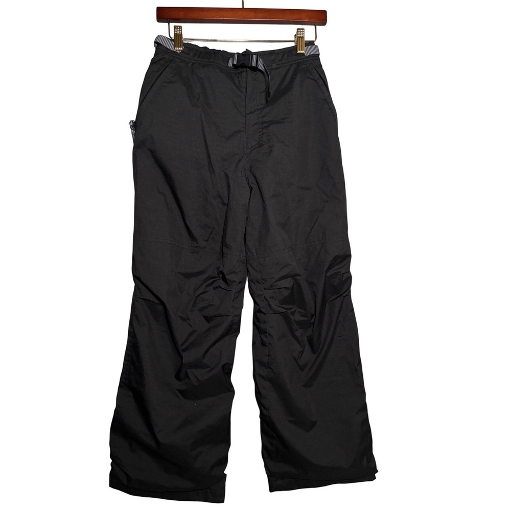 REI Co-op Kids L 12/14 Black Snow Pants Fleece Lined Growth Tuck Winter Gorpcore